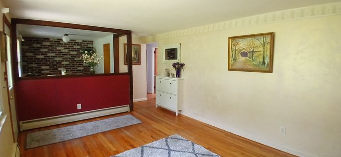 Interior, Stone Walls, Wood Texture Flooring