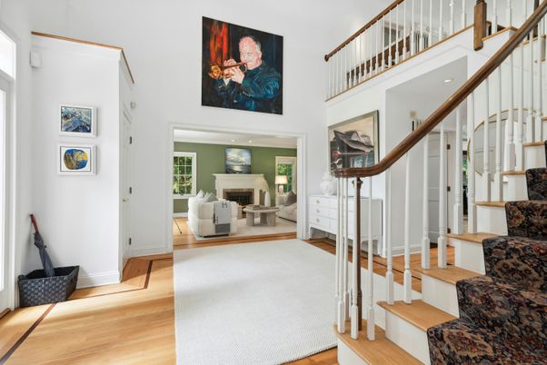 Fireplace, Interior, Recessed Lighting, Wood Texture Flooring