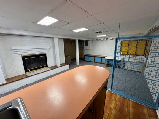 Fireplace, Interior, Recessed Lighting, Wood Texture Flooring