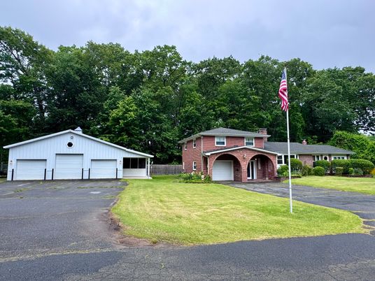 Attached, Backyard, Detached Garage, Exterior, Facade, Brick Facade, None