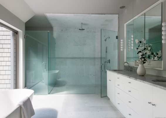 Bathroom, Free Standing Baths, Glass Shower, Interior