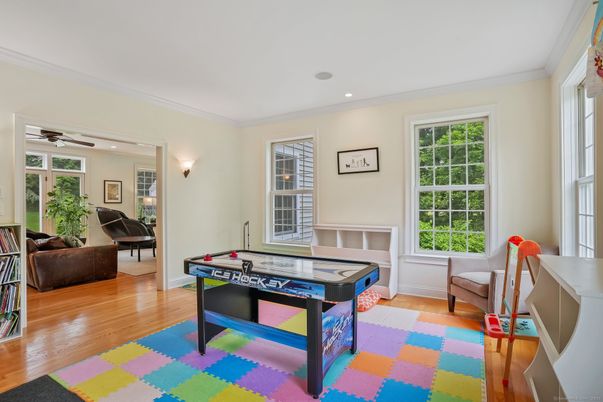 Game Room, Interior, Piano, Recessed Lighting, Wood Texture Flooring