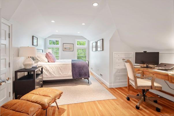 Bedroom, Home Office, Interior, Recessed Lighting, Wood Texture Flooring