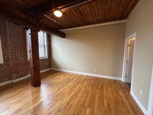 Empty room, Interior, Stone Walls, Wooden Ceilings, Wood Texture Flooring