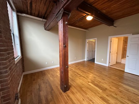 Empty room, Interior, Stone Walls, Wooden Ceilings, Wood Texture Flooring