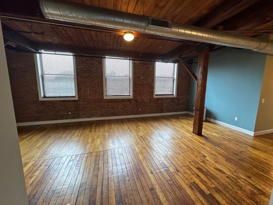 Empty room, Interior, Stone Walls, Wooden Ceilings, Wood Texture Flooring