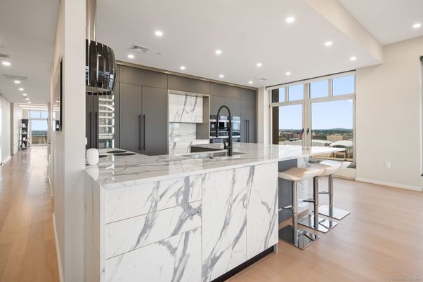 Interior, Kitchen, Recessed Lighting, Wood Texture Flooring