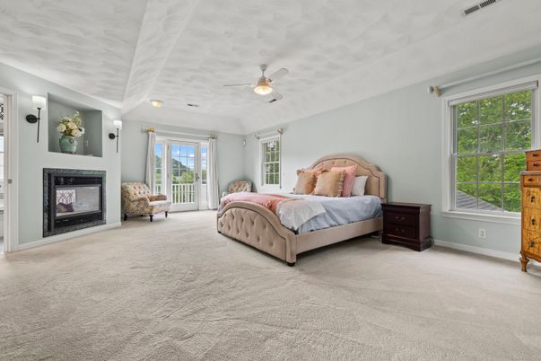 Bedroom, Fireplace, Interior