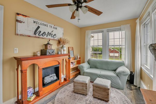 Fireplace, Interior, Wood Texture Flooring