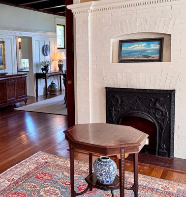 Fireplace, Interior, Stone Walls, Wood Texture Flooring