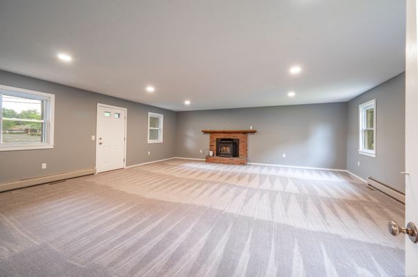 Empty room, Fireplace, Interior, Recessed Lighting
