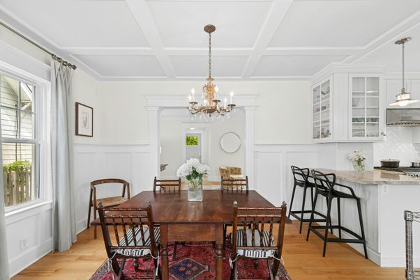 Chandelier, Dining room, Interior, Wood Texture Flooring