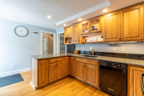 Interior, Kitchen, Recessed Lighting, Wood Texture Flooring