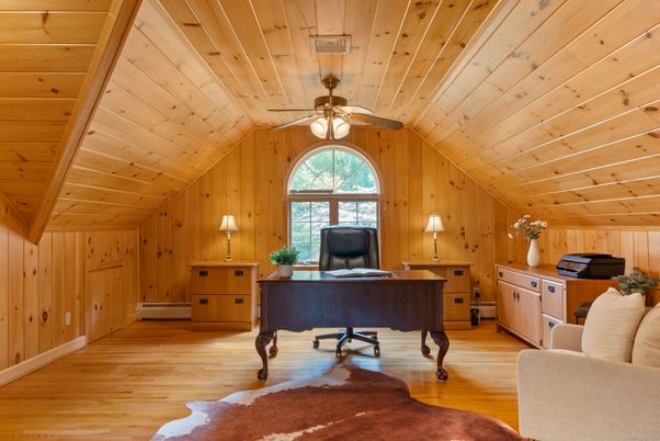 Home Office, Interior, Wooden Ceilings, Wood Texture Flooring, Wooden Walls