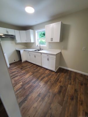 Interior, Kitchen, Recessed Lighting, Wood Texture Flooring