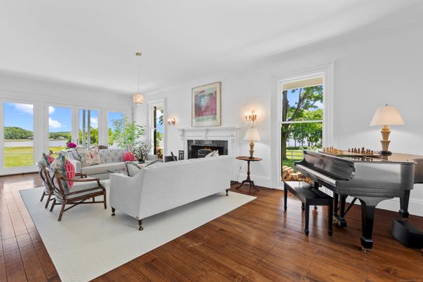 Fireplace, Interior, Living room, Piano, Wood Texture Flooring