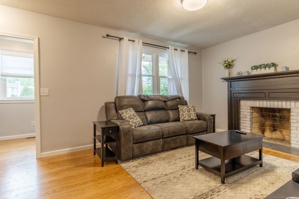 Fireplace, Interior, Wood Texture Flooring