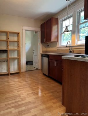 Interior, Kitchen, Pendant Lights, Wood Texture Flooring