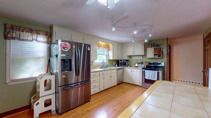 Interior, Kitchen, Wood Texture Flooring