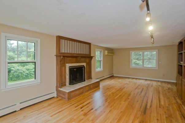 Empty room, Fireplace, Interior, Wood Texture Flooring