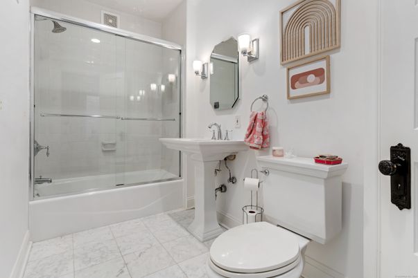 Bathroom, Glass Shower, Interior, Marble