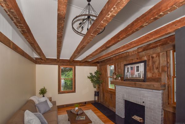 Fireplace, Interior, Living room, Wooden Beams, Wood Texture Flooring, Wooden Walls