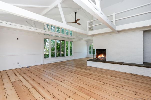 Empty room, Fireplace, Interior, Wood Texture Flooring