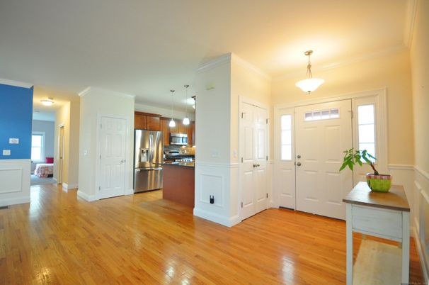 Interior, Kitchen, Pendant Lights, Stainless Steel Appliances, Wood Texture Flooring