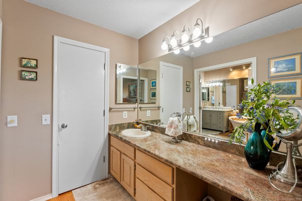 Bathroom, Dual Sink Vanities, Interior, Wood Texture Flooring