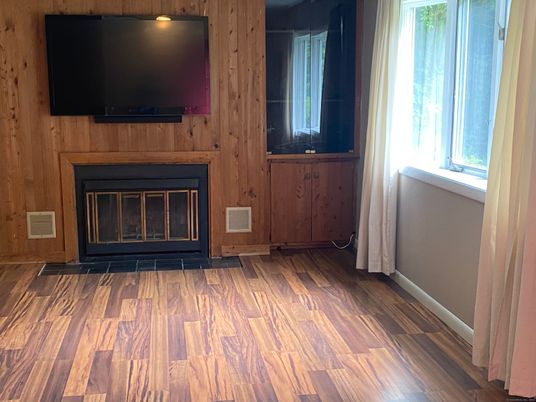 Fireplace, Interior, Wood Texture Flooring, Wooden Walls