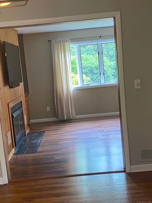 Empty room, Fireplace, Interior, Wood Texture Flooring