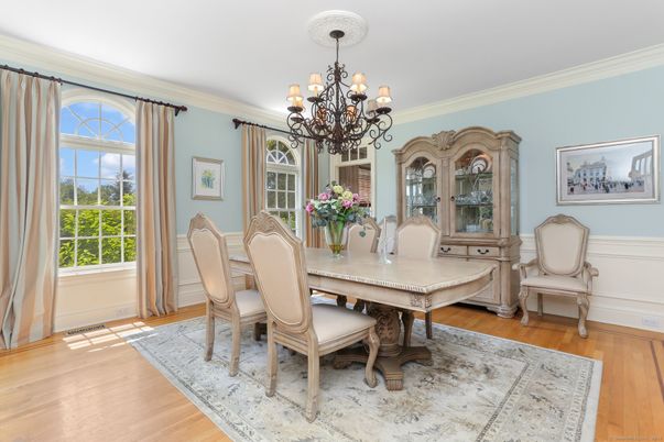 Chandelier, Dining room, Interior, Wood Texture Flooring