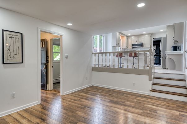 Interior, Kitchen, Recessed Lighting, Wood Texture Flooring