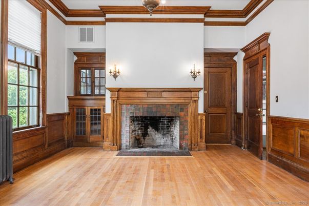 Empty room, Fireplace, Interior, Wood Texture Flooring