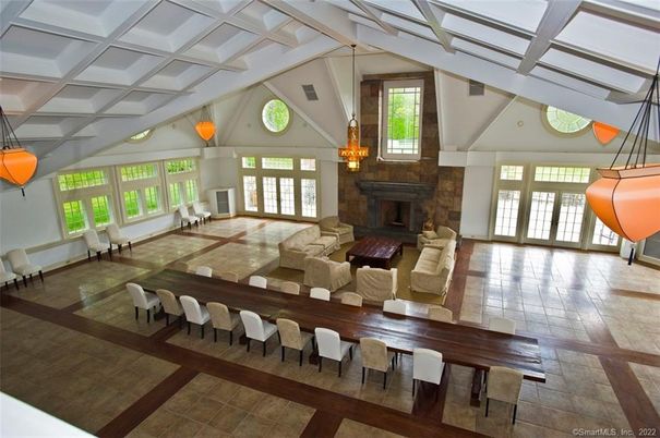 Dining room, Fireplace, Interior, Living room, Pendant Lights