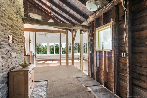 Interior, Stone Walls, Wooden Beams