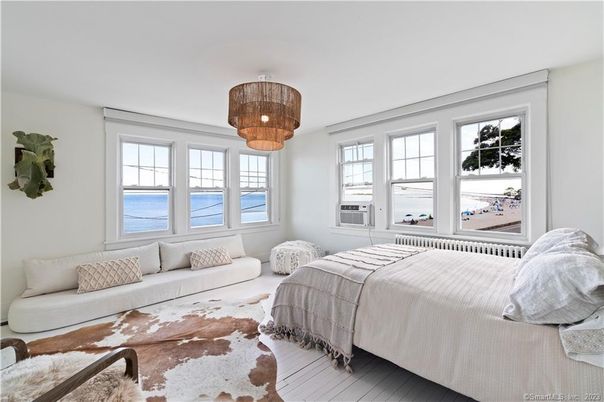Bedroom, Chandelier, Interior, Water, Wood Texture Flooring