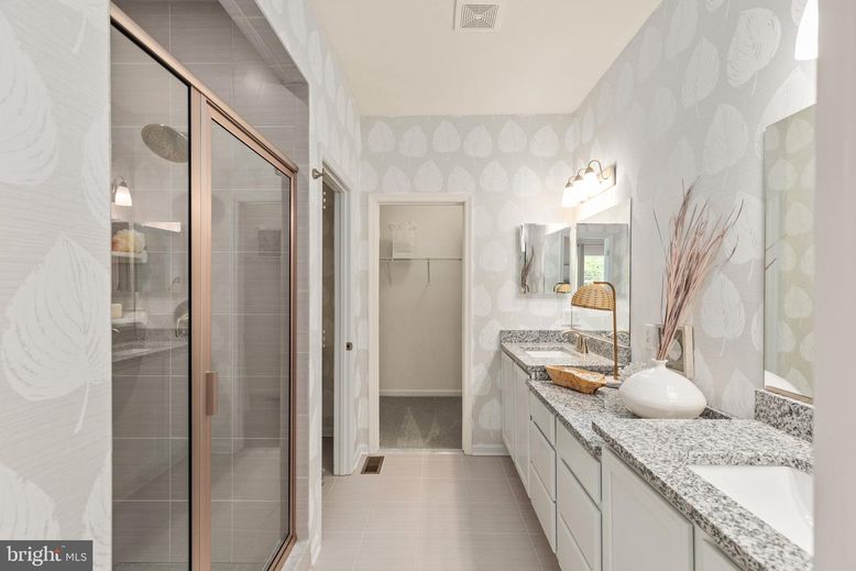 Bathroom, Dual Sink Vanities, Glass Shower, Interior