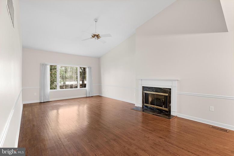Empty room, Fireplace, Interior, Wood Texture Flooring