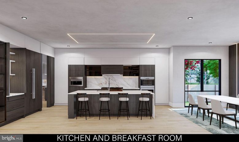 Dining room, Interior, Kitchen, Recessed Lighting, Stainless Steel Appliances, Wood Texture Flooring