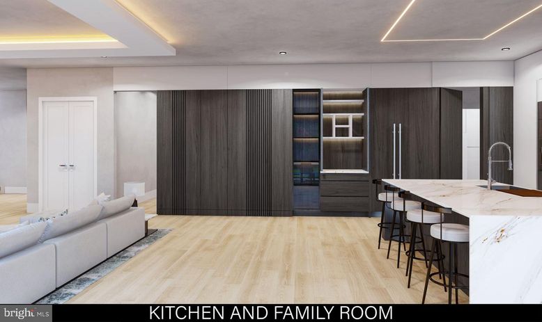 Interior, Kitchen, Recessed Lighting, Wood Texture Flooring