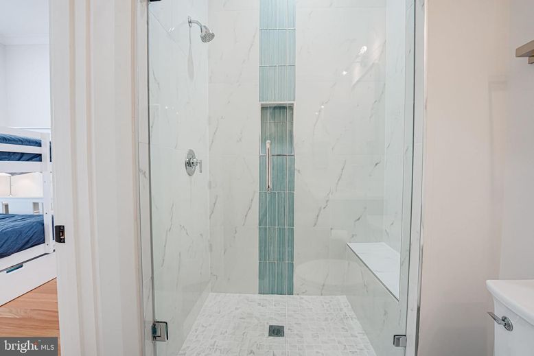 Bathroom, Glass Shower, Interior, Marble Walls