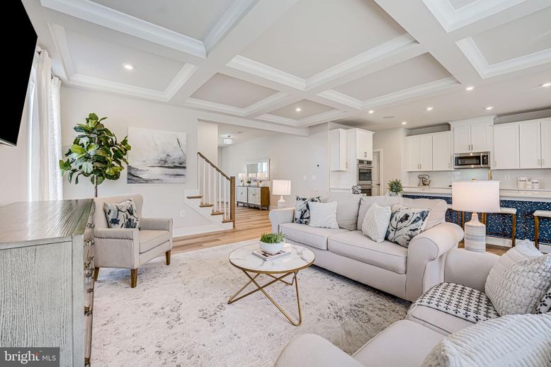Interior, Kitchen, Living room, Recessed Lighting, Stainless Steel Appliances, Wood Texture Flooring