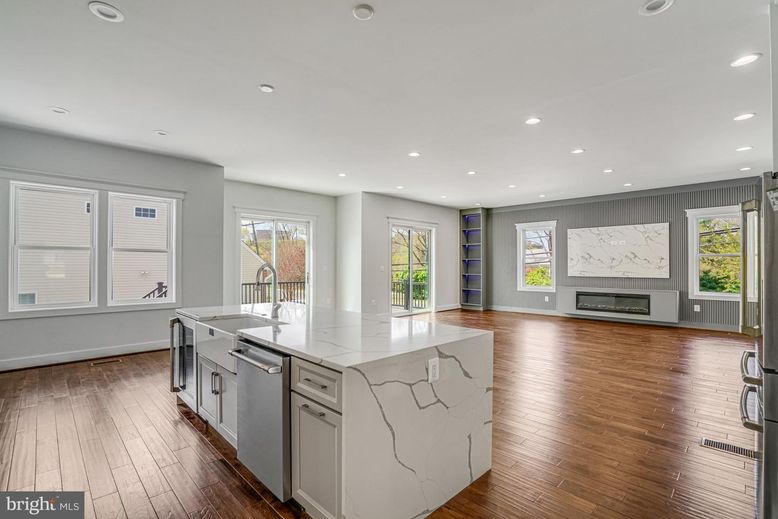 Interior, Kitchen, Recessed Lighting, Wood Texture Flooring