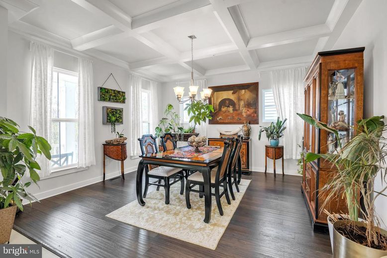Chandelier, Dining room, Interior, Wood Texture Flooring