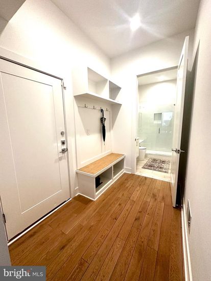 Bathroom, Glass Shower, Interior, Wood Texture Flooring