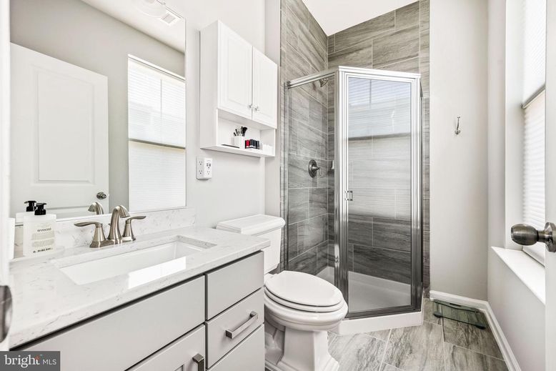 Bathroom, Glass Shower, Interior, Wood Texture Flooring