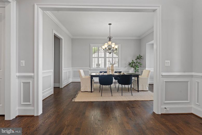 Chandelier, Dining room, Interior, Wood Texture Flooring