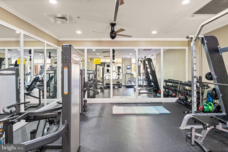 Fitness Equipment, Gym, Interior, Recessed Lighting