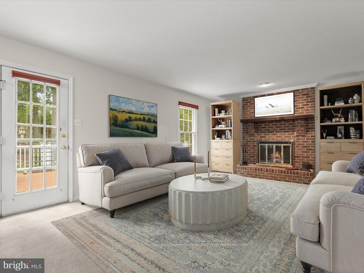 Fireplace, Interior, Living room, Recessed Lighting, Stone Walls